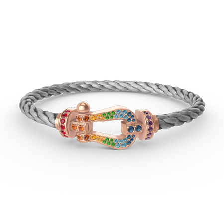 [Camiery]FORCE LARGE HORSESHOE  COLORED DIAMOND BRACELET ROSE GOLD