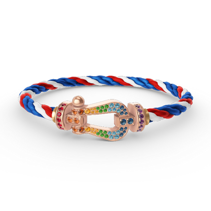 [Camiery]FORCE LARGE HORSESHOE  COLORED DIAMOND BRACELET ROSE GOLD