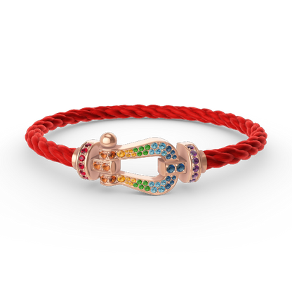 [Camiery]FORCE LARGE HORSESHOE  COLORED DIAMOND BRACELET ROSE GOLD