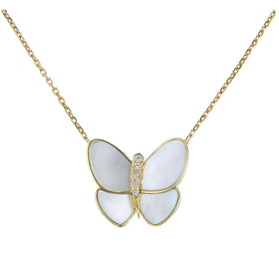 [Camiery]BUTTERFLY GOLD MOP DIAMOND NECKLACE