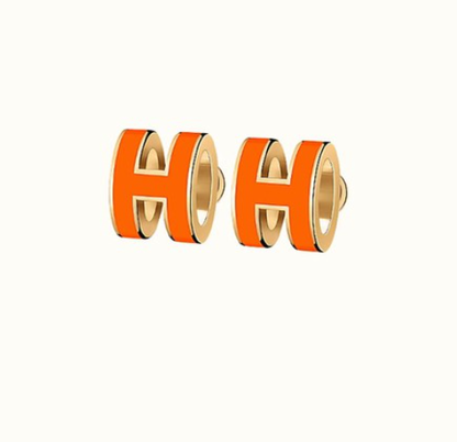 [Camiery]MINI POP H EARRINGS ORANGE