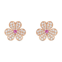 [Camiery]FRIVOLE PINK GOLD FLOWER DIAMOND EARRINGS