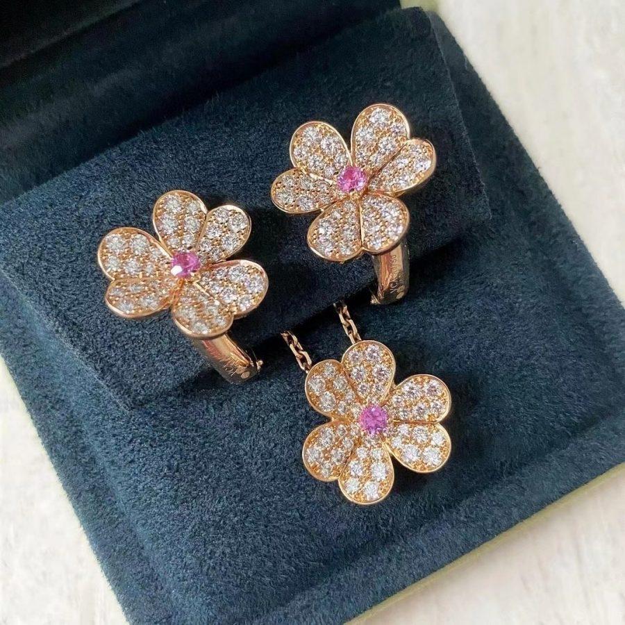[Camiery]FRIVOLE ROSE GOLD FLOWER DIAMOND NECKLACE