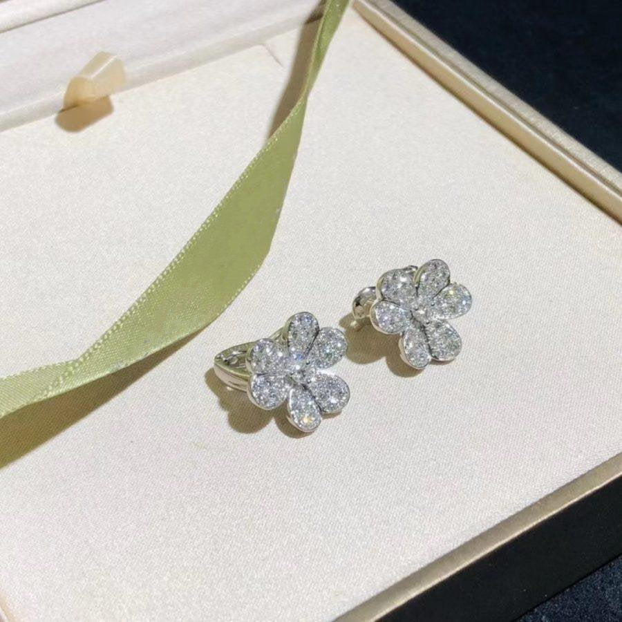 [Camiery]FRIVOLE SILVER FLOWER DIAMOND EARRINGS