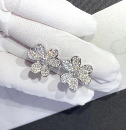 [Camiery]FRIVOLE SILVER FLOWER DIAMOND EARRINGS