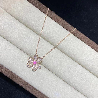 [Camiery]FRIVOLE ROSE GOLD FLOWER DIAMOND NECKLACE
