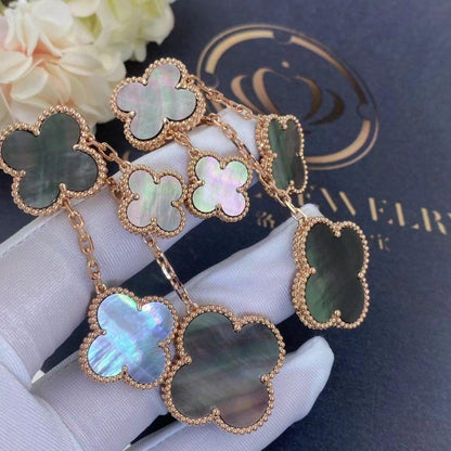 [Camiery]CLOVER EARRINGS DARK MOP 4 MOTIFS ROSE GOLD