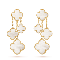 [Camiery]CLOVER EARRINGS WHITE MOP 4 MOTIFS GOLD