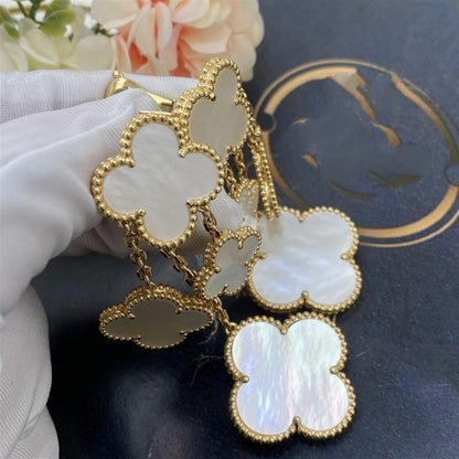 [Camiery]CLOVER EARRINGS WHITE MOP 4 MOTIFS GOLD