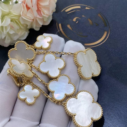 [Camiery]CLOVER EARRINGS WHITE MOP 4 MOTIFS GOLD
