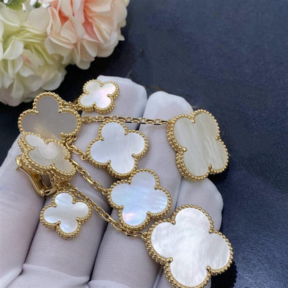 [Camiery]CLOVER EARRINGS WHITE MOP 4 MOTIFS GOLD
