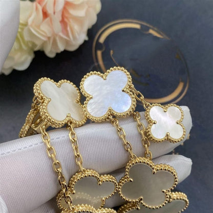 [Camiery]CLOVER EARRINGS WHITE MOP 4 MOTIFS GOLD