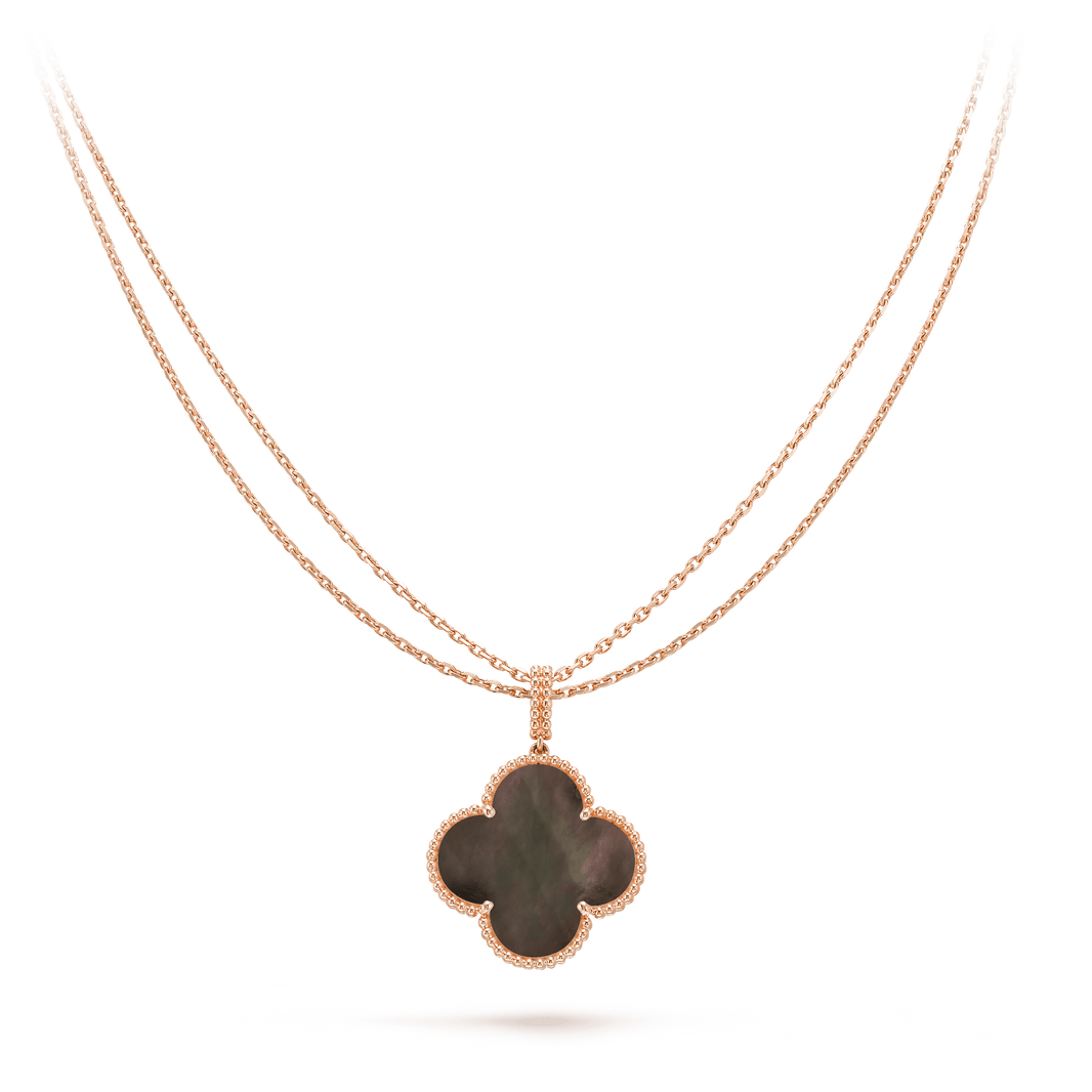 [Camiery]CLOVER 25MM GOLD DARK MOP BIG CLOVER NECKLACE