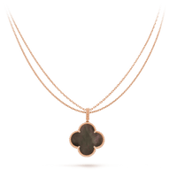 [Camiery]CLOVER 25MM GOLD DARK MOP BIG CLOVER NECKLACE