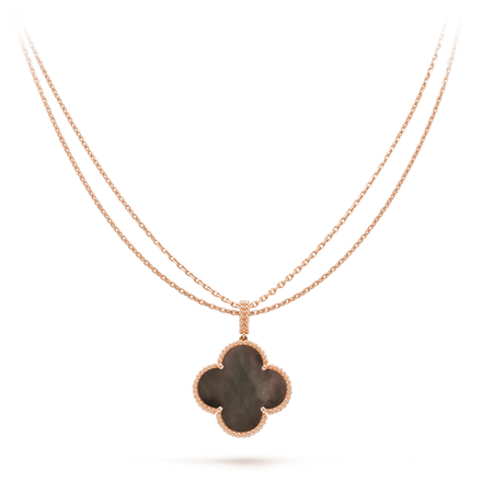 [Camiery]CLOVER 25MM GOLD DARK MOP BIG CLOVER NECKLACE