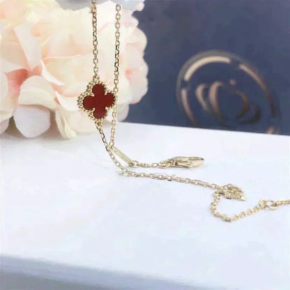 [Camiery]CLOVER  CARNELIAN SINGLE FLOWER BRACELET