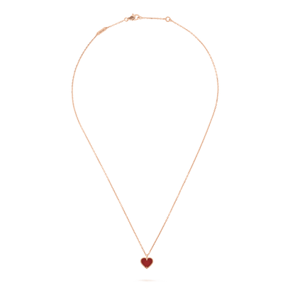 [Camiery]SWEET CLOVER CARNELIAN HEART NECKLACE