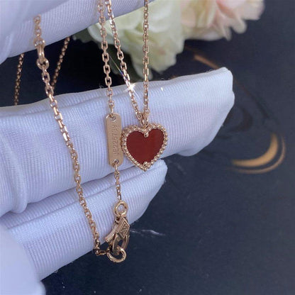 [Camiery]SWEET CLOVER CARNELIAN HEART NECKLACE
