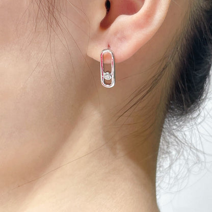 [Camiery]MOVE UNO SMALL 1 DIAMOND EARRINGS