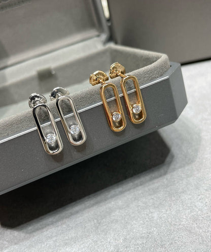 [Camiery]MOVE UNO SMALL 1 DIAMOND EARRINGS