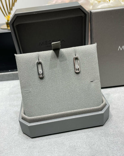 [Camiery]MOVE UNO SMALL 1 DIAMOND EARRINGS