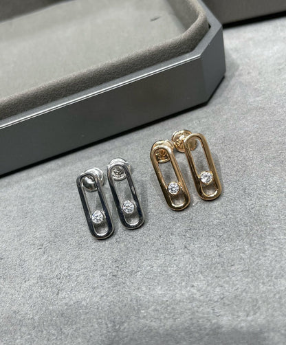 [Camiery]MOVE UNO SMALL 1 DIAMOND EARRINGS