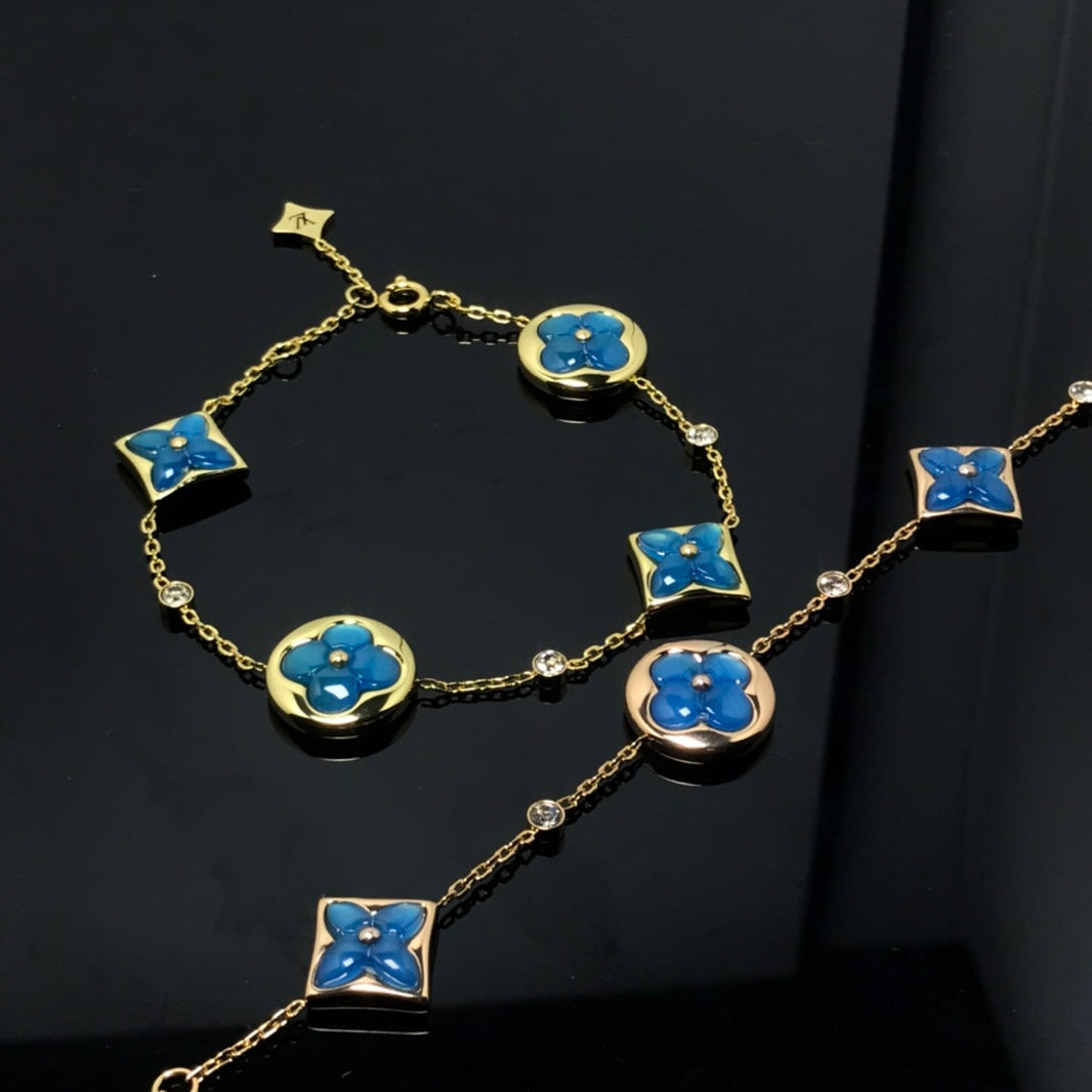 [Camiery]STAR AND SUN 4 MOTIF BLUE BRACELET