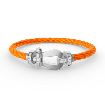 [Camiery]FORCE LARGE HORSESHOE HALF DIAMOND BRACELET SILVER