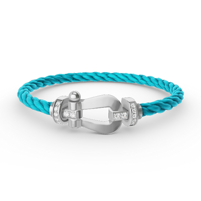 [Camiery]FORCE LARGE HORSESHOE HALF DIAMOND BRACELET SILVER