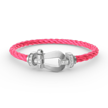 [Camiery]FORCE LARGE HORSESHOE HALF DIAMOND BRACELET SILVER