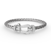 [Camiery]FORCE LARGE HORSESHOE FULL DIAMOND BRACELET SILVER