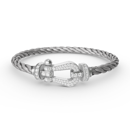[Camiery]FORCE LARGE HORSESHOE FULL DIAMOND BRACELET SILVER