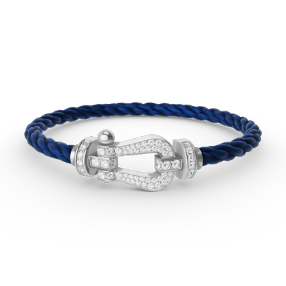 [Camiery]FORCE LARGE HORSESHOE FULL DIAMOND BRACELET SILVER