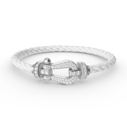 [Camiery]FORCE LARGE HORSESHOE FULL DIAMOND BRACELET SILVER